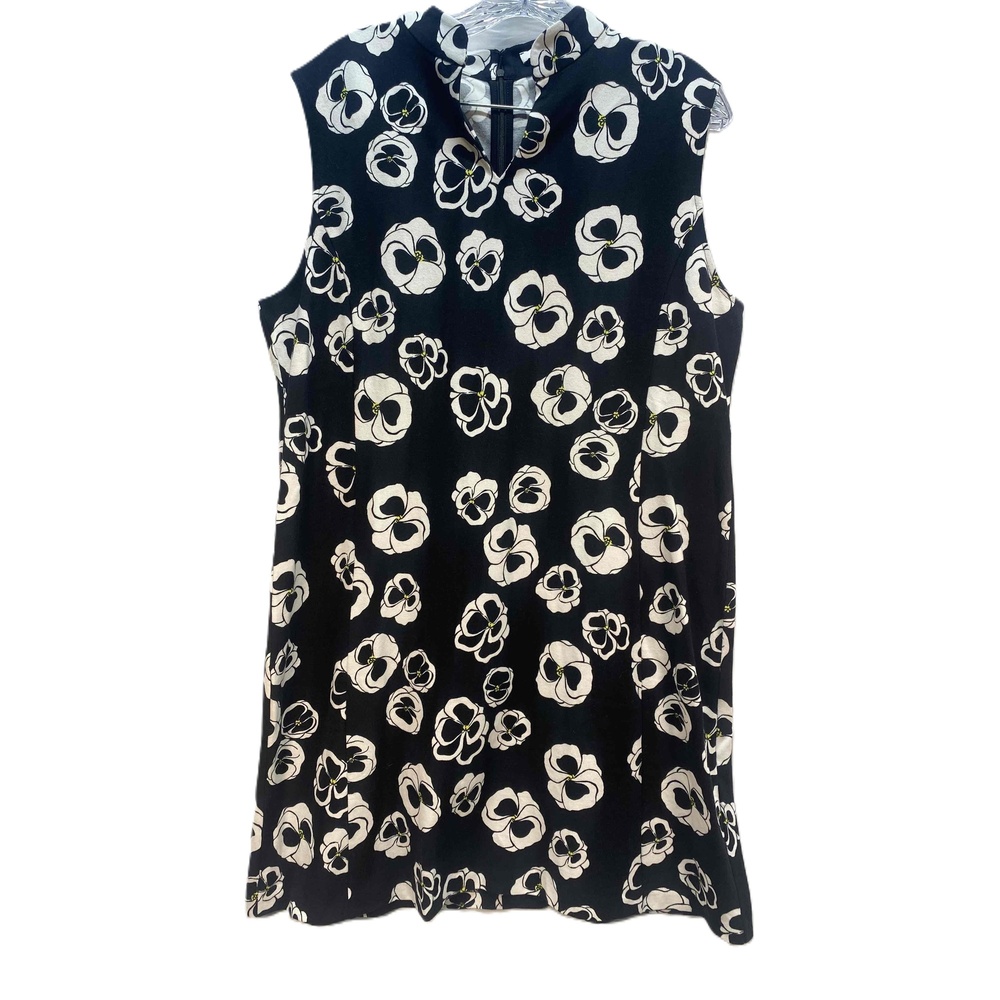 Joan Vass Black‎ Womens Floral Print Sleeveless Shift Tunic Dress XL